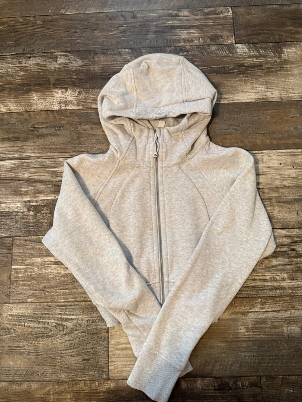 lululemon athletica Heather Gray Full-Zip Cropped Hoodie - Picture 5 of 6